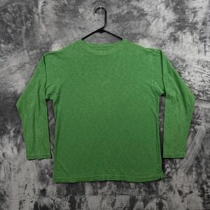 45rpm Long Sleeve T-Shirt Mens Size 2 Green Slub Cotton Crew Neck Made in Japan